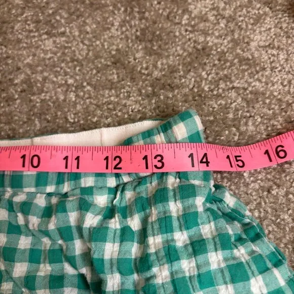 J Crew Women's Green Gingham Sleep Shorts Size XS Summer Lounge Preppy #123 - Picture 5 of 6